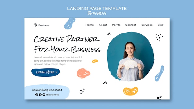 Page de destination des entreprises créatives