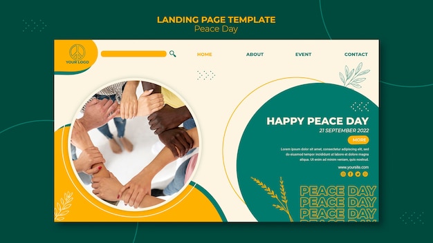 PSD gratuit page de destination de la journée internationale de la paix