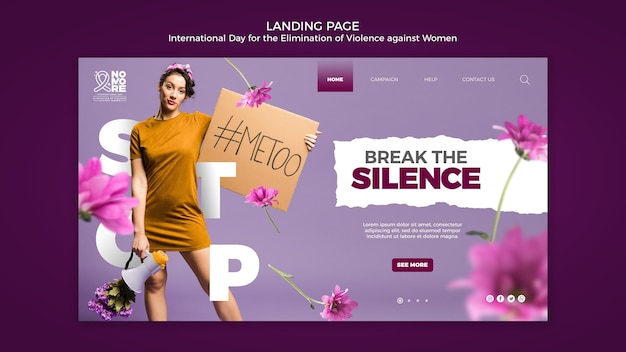 Page De Destination De La Journée Internationale Pour L'élimination De La Violence à L'égard Des Femmes