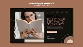 PSD gratuit page de destination de la journée de la poésie