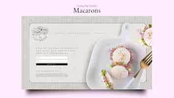 PSD gratuit page de destination des macarons français