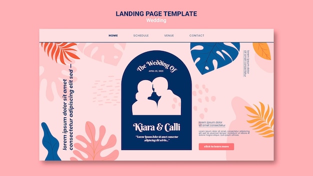 PSD gratuit page de destination de mariage