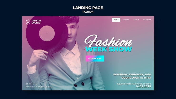 PSD gratuit page de destination de la mode