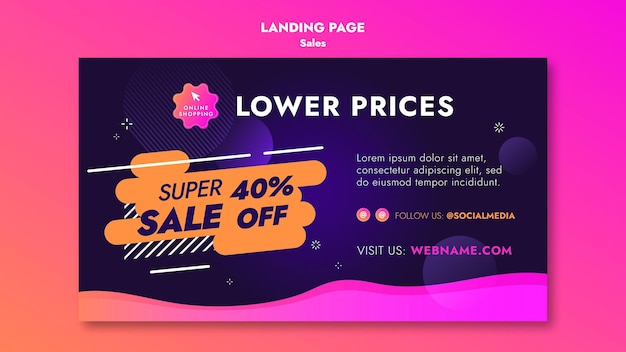 Page de destination des offres de vente