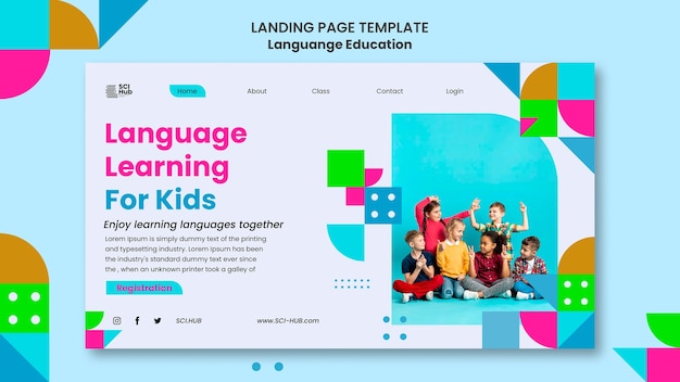 Page de destination pour l'apprentissage des langues