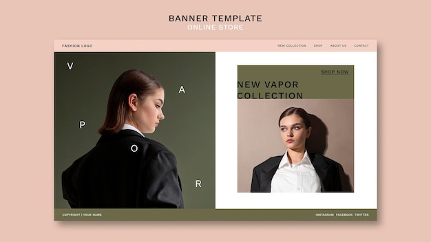 PSD gratuit page de destination pour une boutique de mode en ligne minimaliste