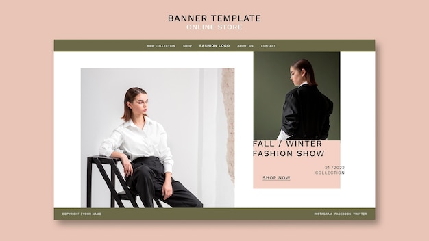 PSD gratuit page de destination pour une boutique de mode en ligne minimaliste