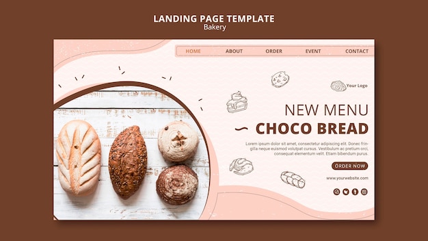 Page de destination pour les entreprises de boulangerie