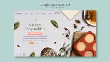 PSD gratuit page de destination pour la fabrication de savon naturel