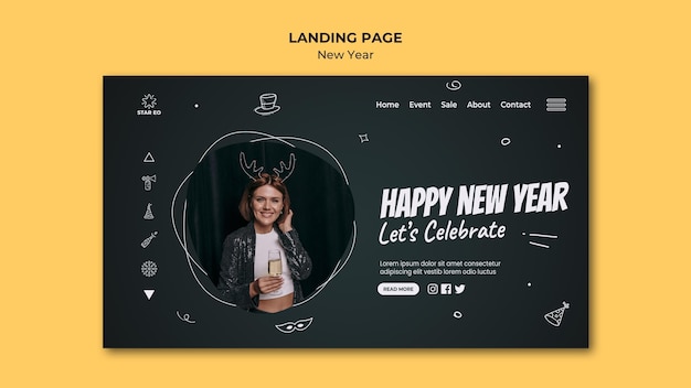 Page De Destination Pour La Fête Du Nouvel An