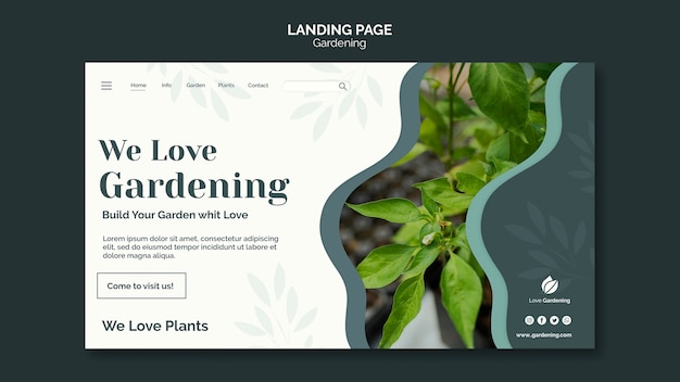 Page De Destination Pour Le Jardinage