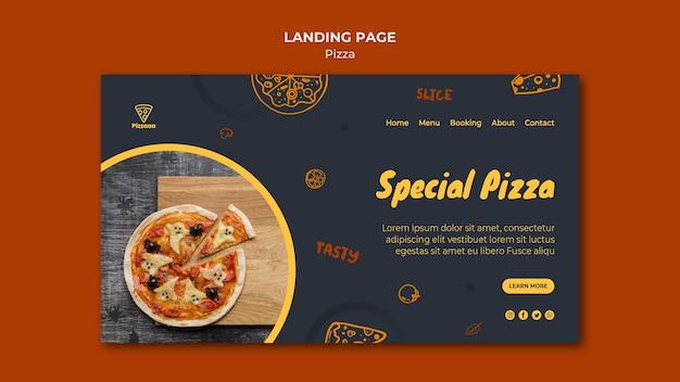 PSD gratuit page de destination pour pizzeria