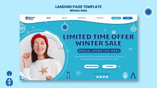 Page de destination pour les soldes d'hiver
