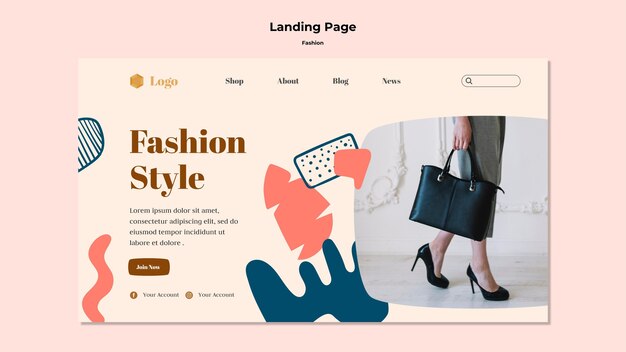 Page de destination de style de mode