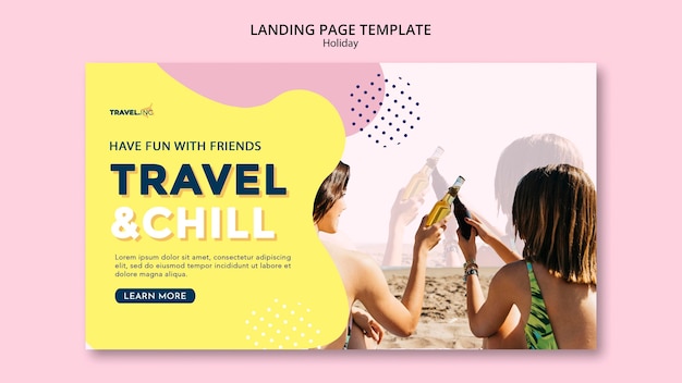 PSD gratuit page de destination de vacances de voyage