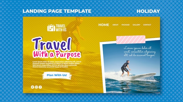 PSD gratuit page de destination de vacances