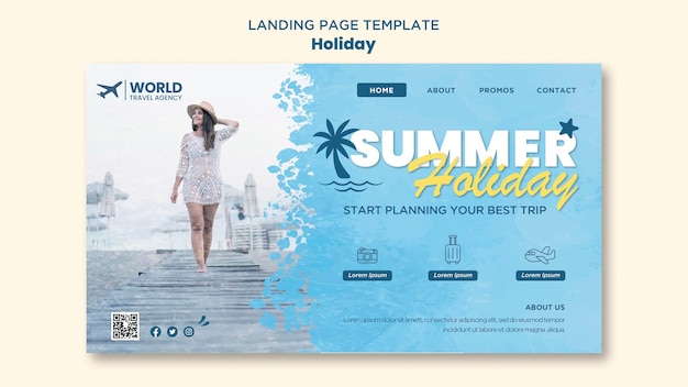 PSD gratuit page de destination de vacances