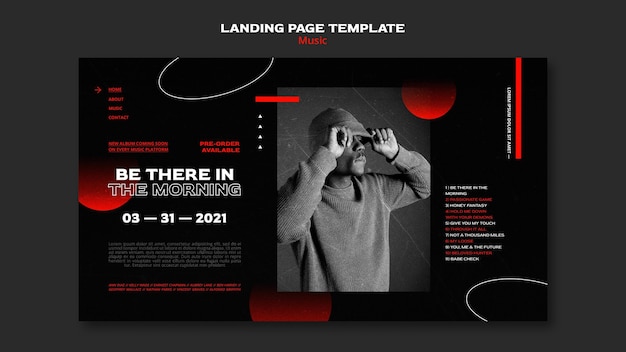 Page de destination de la vente de billets de musique