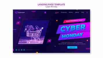 PSD gratuit page de destination de la vente du cyber lundi dégradé