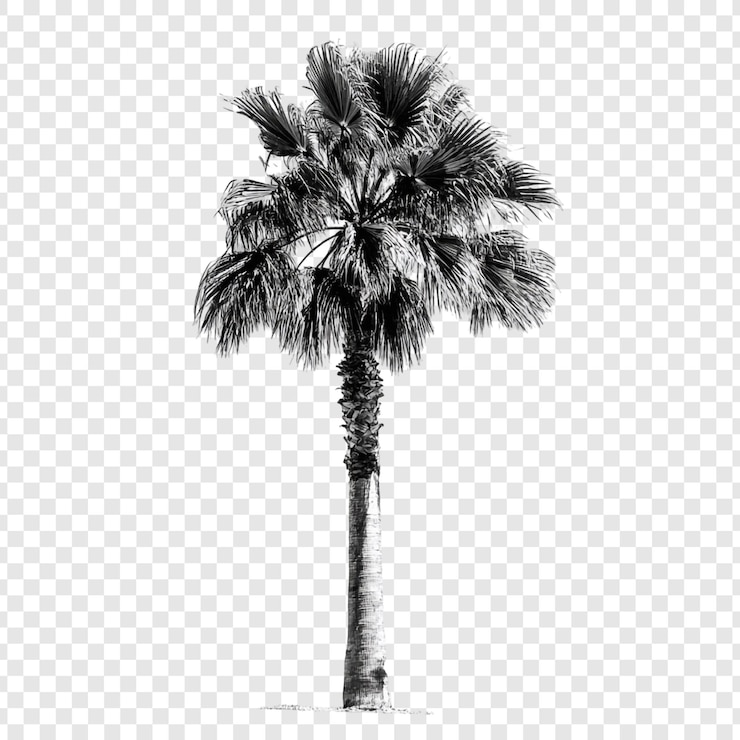 PSD gratuit palmeraie monochromatique une magnifique image en noir et blanc d'un majestueux palmier