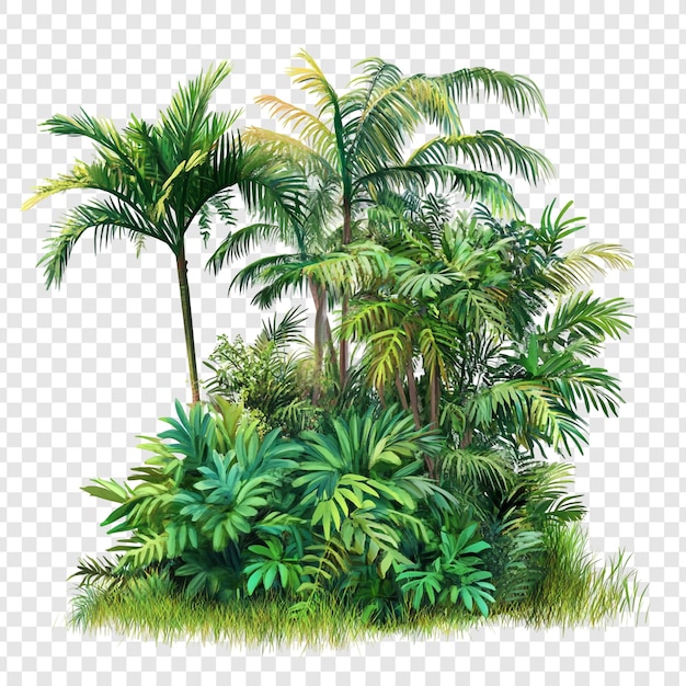 Des palmiers paradisiaques tropicaux luxuriants et un feuillage exotique