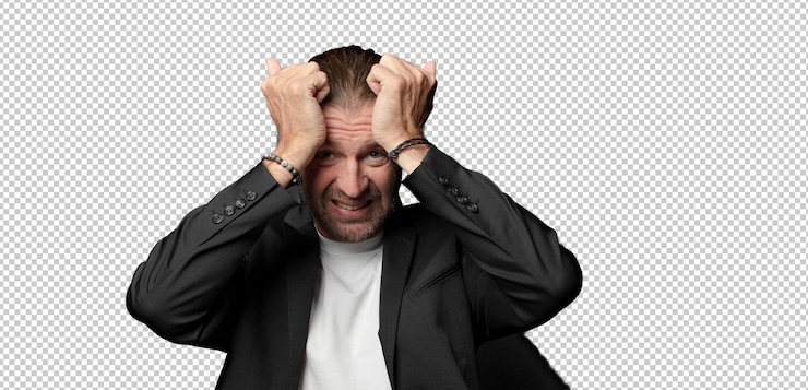 PSD gratuit panique à cause d'une échéance oubliée sentiment de stress d'avoir à couvrir un désordre ou une erreur