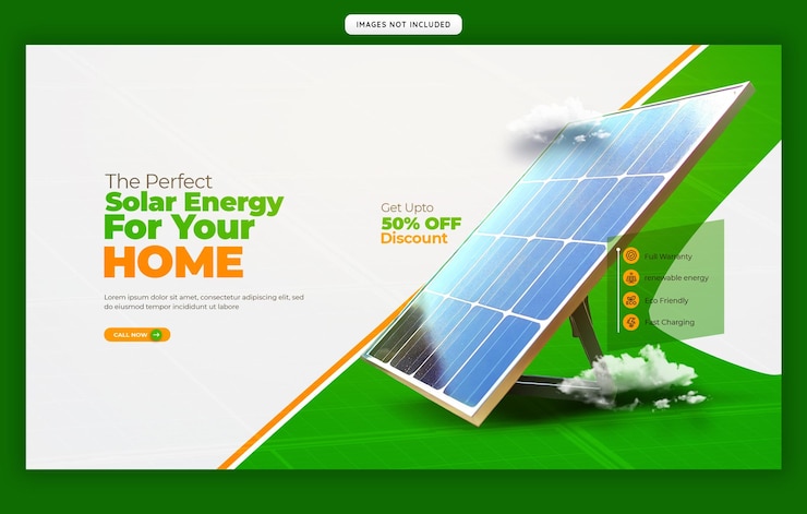 PSD gratuit panneau solaire et économies d'énergie modèle de bannière web