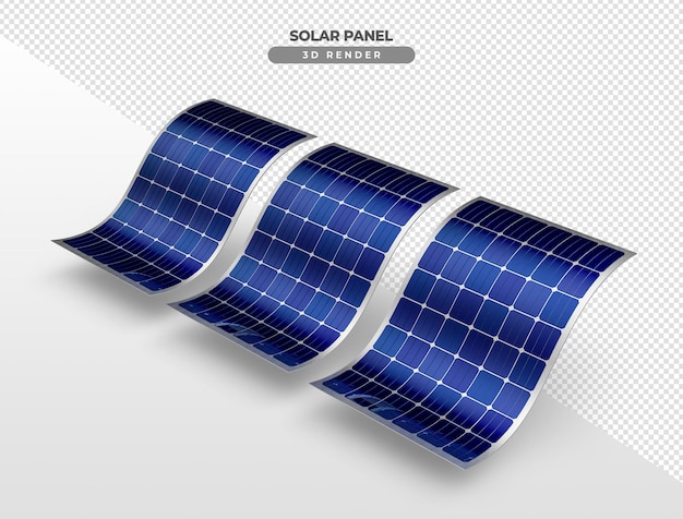PSD gratuit panneaux d'énergie solaire pour toit en rendu réaliste 3d