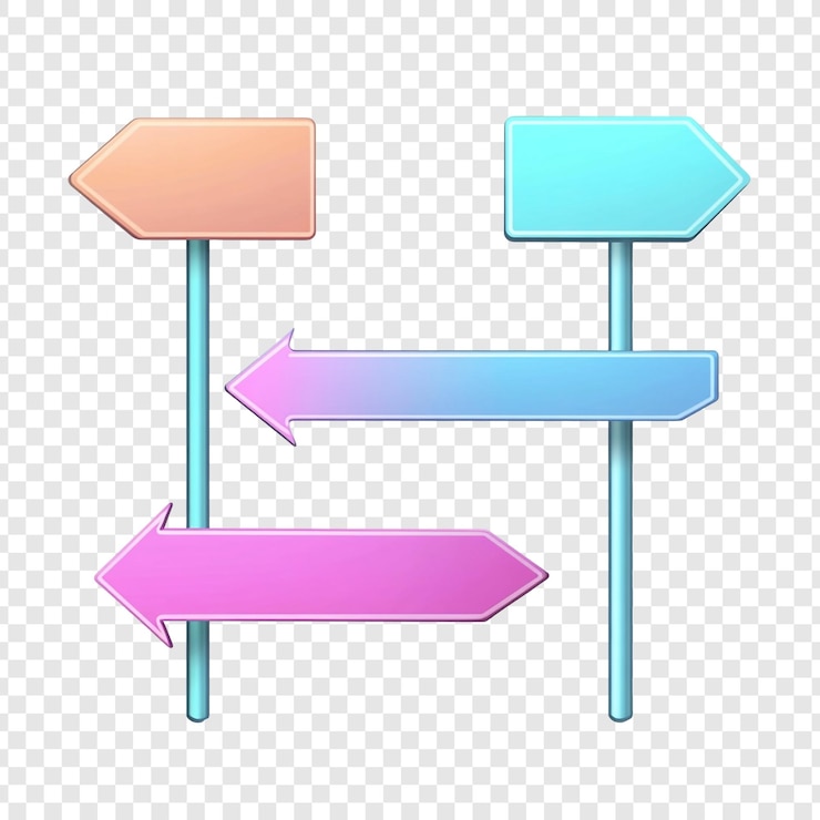 PSD gratuit les panneaux de signalisation à flèches pastel le choix de la direction et l'orientation