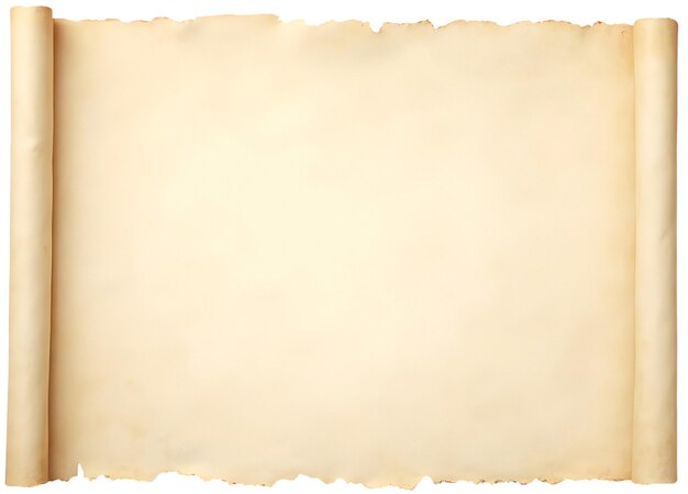 Papier parchemin roulé réaliste isolé