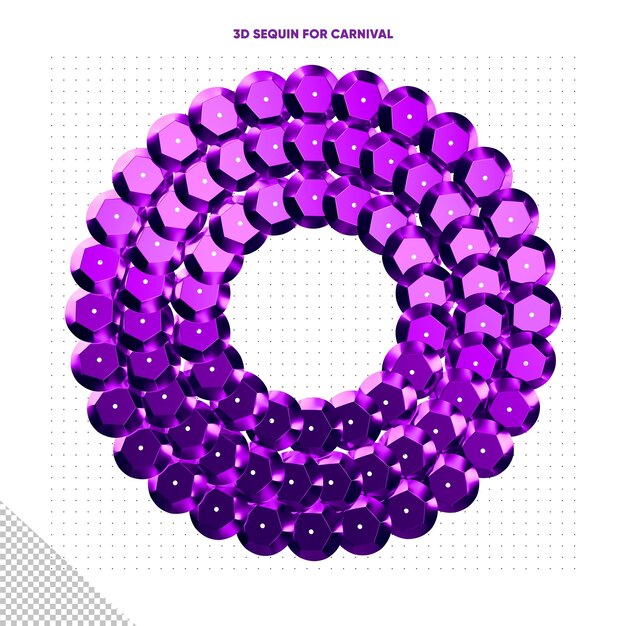 Paquet rond de paillettes violettes pour le carnaval