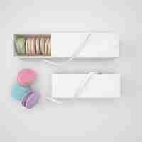 PSD gratuit paquets blancs avec macarons