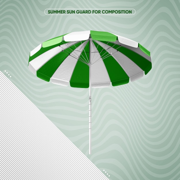 PSD gratuit parasol d'été vert avec devant blanc pour le maquillage