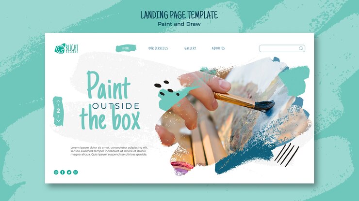 PSD gratuit peindre et dessiner la conception d'une page de destination