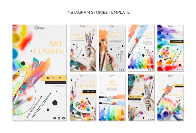 Peindre et dessiner un modèle d'histoires instagram