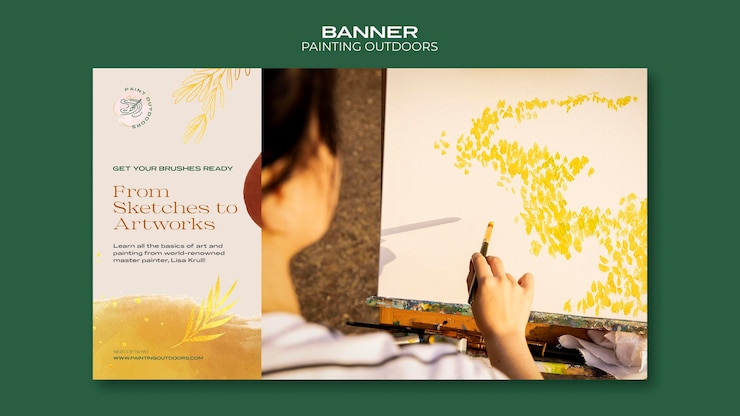 PSD gratuit peinture à l'extérieur de la bannière de modèle d'annonce