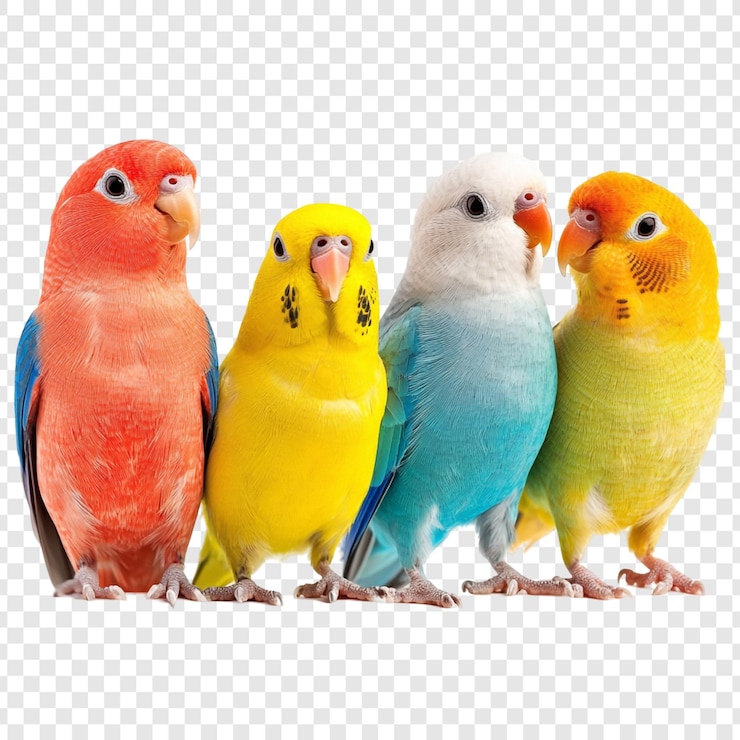 PSD gratuit des perroquets vivants et colorés en gros plan