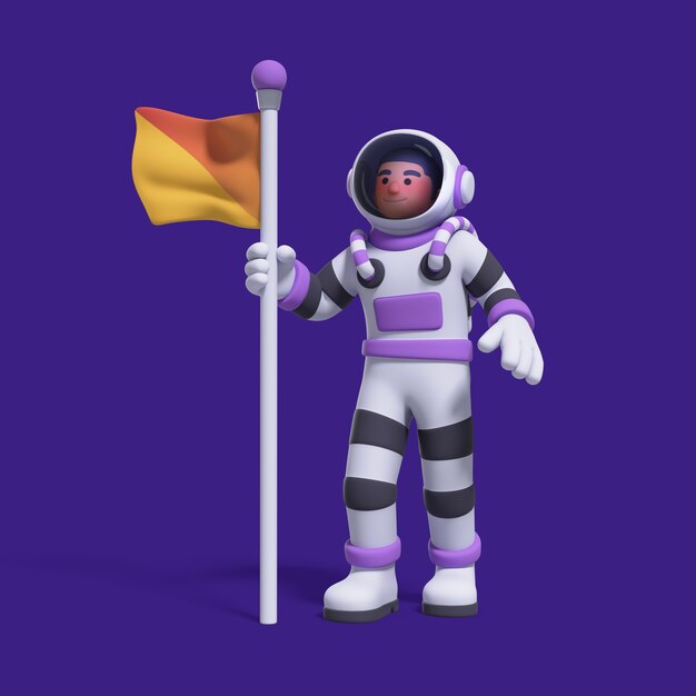 Un personnage d'astronaute en 3D.