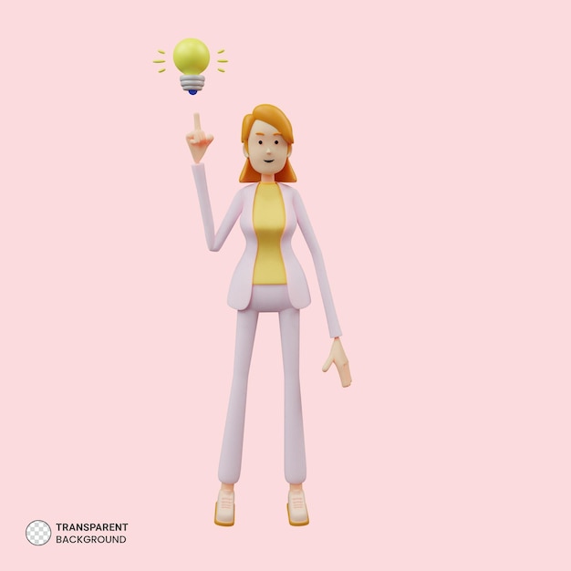 PSD gratuit personnage de femmes d'affaires d'entreprise pose illustration de rendu 3d