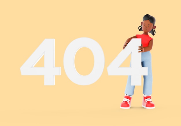 Personnage de fille avec erreur 404