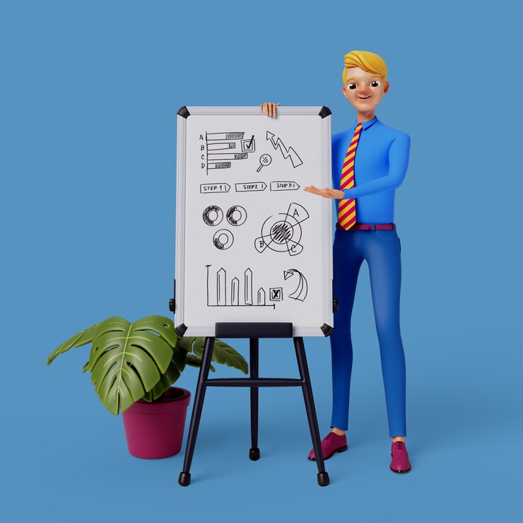 PSD gratuit un personnage d'homme d'affaires en 3d.