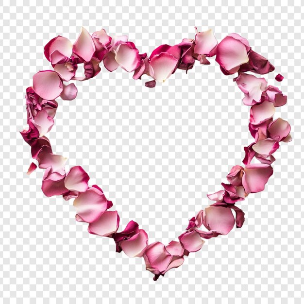 Les pétales de rose en forme de cœur symbolisent l'amour et la romance