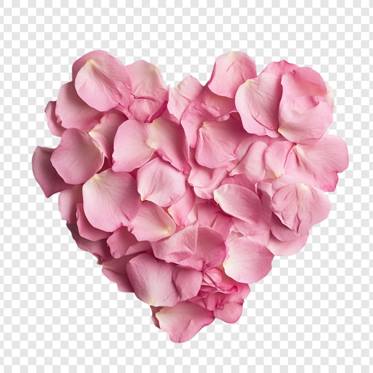PSD gratuit les pétales de rose en forme de cœur symbolisent l'amour et la romance