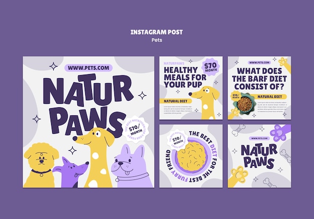 PSD gratuit pets template design