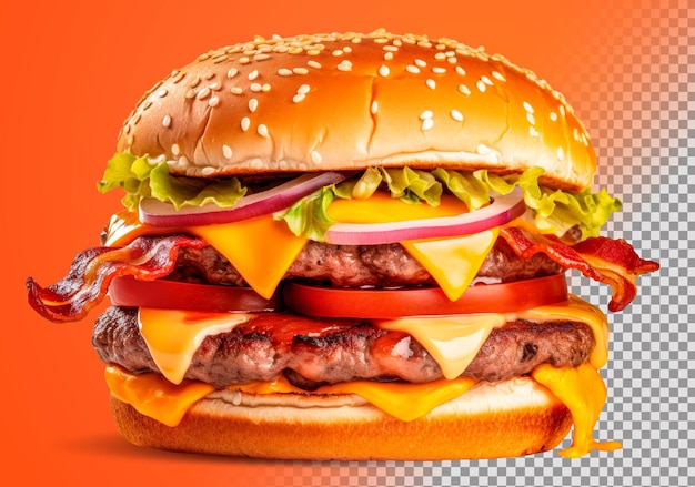 PSD gratuit photo de délicieux hamburger isolé sur fond transparent