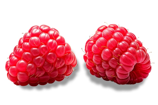 Photo De Deux Framboises Isolées Sur Un Fond Transparent