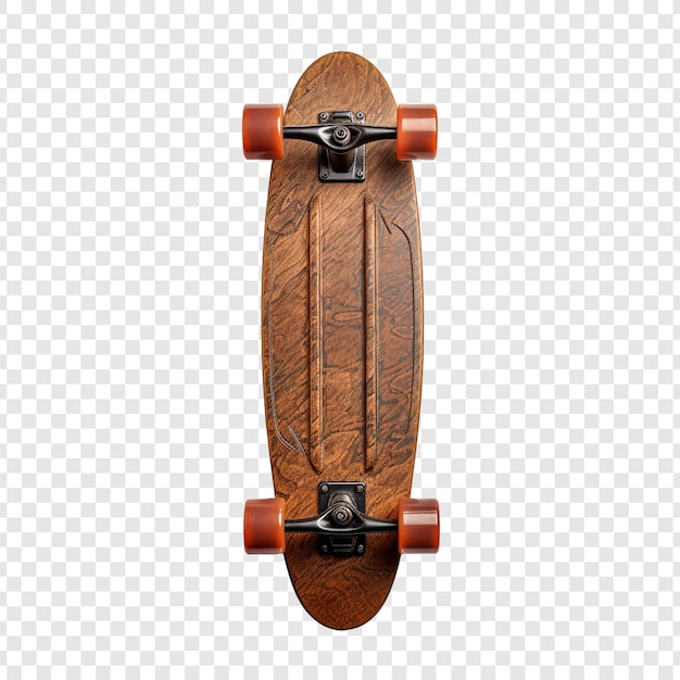 PSD gratuit photo d'un skateboard vintage en bois isolé sur un fond transparent