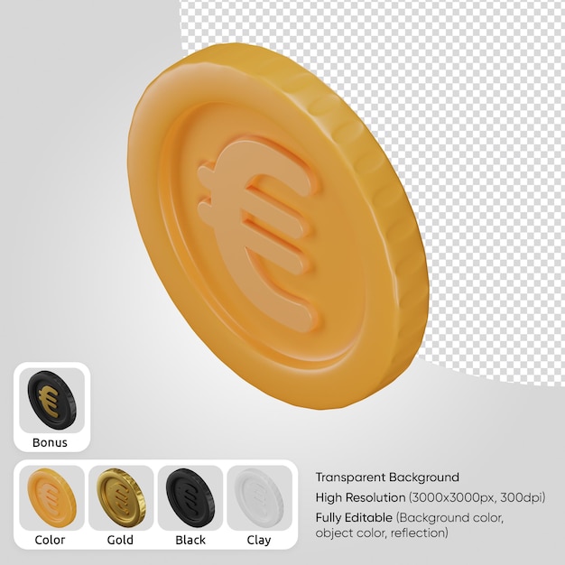 Pièce En Euro 3d Isométrique