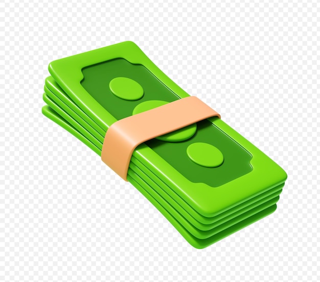 Une pile d'argent avec une icône de bande élastique illustration 3D