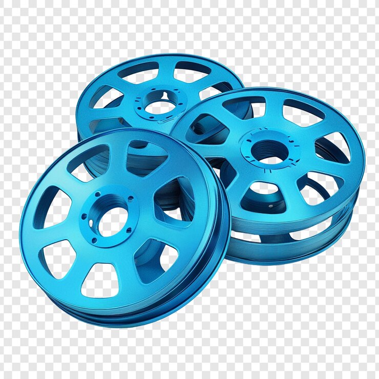 PSD gratuit une pile de bobines de film bleu un trésor cinématographique